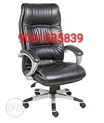 New black leather office chair with hydraulic