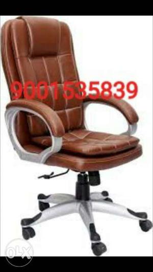 New brown leather office revolving chair