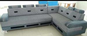 New sky blue Fabric Sectional Sofa