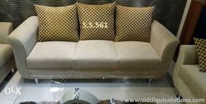 Off white color New 3 seater Sofa with cushion