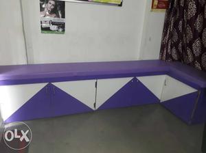 Purple And White Wooden Table