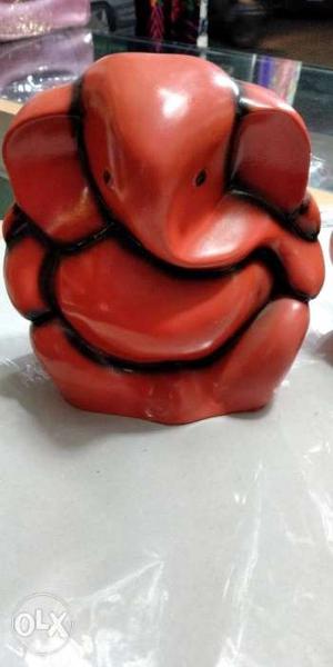 Red And Black Elephant Figurine