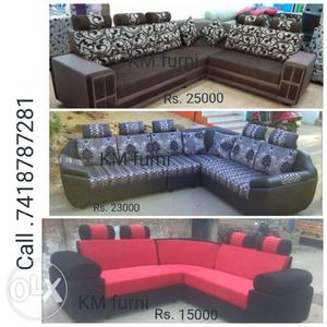 Red And Black Sectional Couch