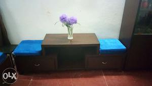 TV unit with seating and storage, two large