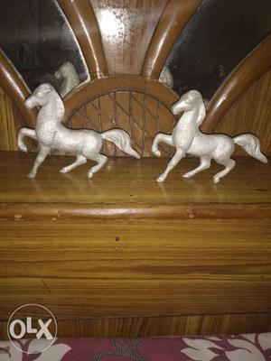Two Gray Horse Figurines