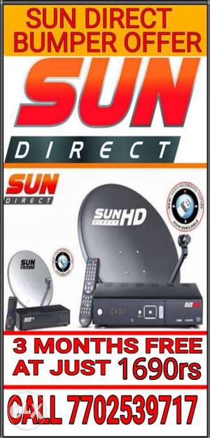 **rs Only**Offer**Hurry up**3 Months Free**SUN DTH OFFER