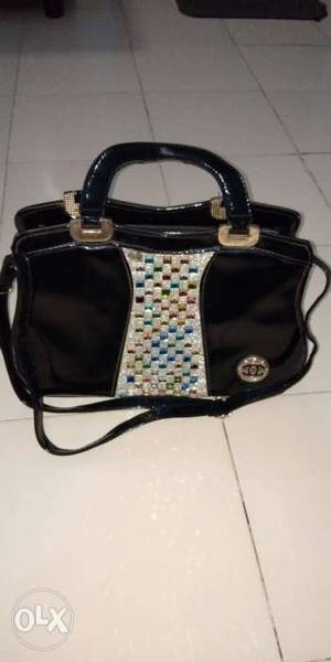 Black Chanel Leather 2-way Handbag