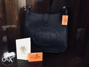 Black Hermes Leather Bag
