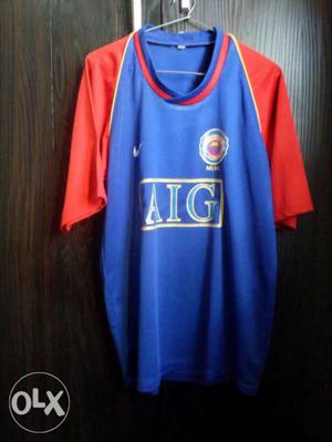 Blue And Red Nike AIG Crew-neck T-shirt
