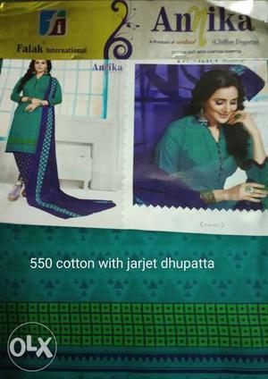 Cotton dress materials and jarjet dhupatta