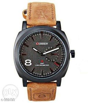 Fancy Men's Watch Material: Leather Size: 56 mm