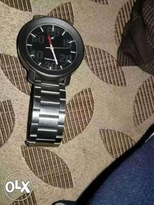 Fastrack silver colour watch with no any defects