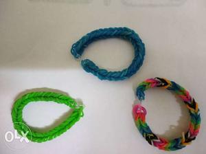 Hand made loom bands in 3 different beautiful colours