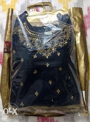 Neeru's gold skirt and royal blue blouse (new)