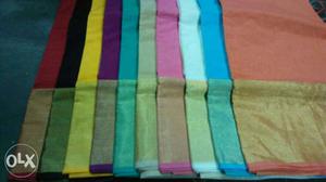 Pink, Blue, And Green Striped Textile