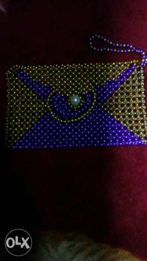 Purple And Gold Wristlet