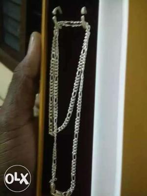Silver Chain Necklace With Box cl me 