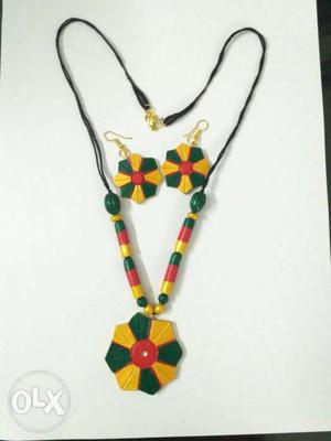 Traditional Terracotta jewelry set. Free delivery