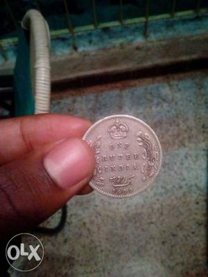  silver one rupees coin
