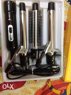 3 In 1 Interchangeable Hair Curling iron & brush