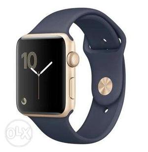 Apple watch series 2, 42mm, blue and gold