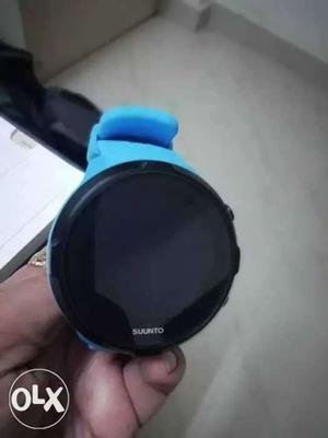 Black Digital Watch With Blue Strap