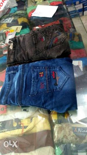 Blue Denim Jeans And Blue Denim Shorts