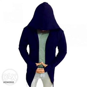 Blue Zip-up Hooded Jacket