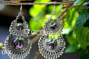 Double mirror afghani earrings(new)