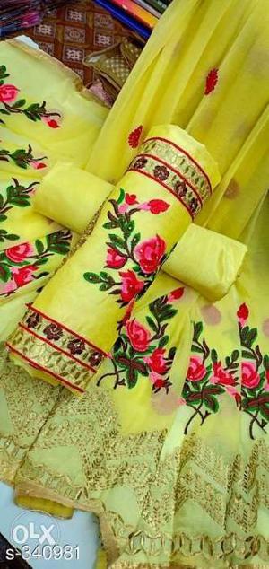 Embroidered ladies cotton suit