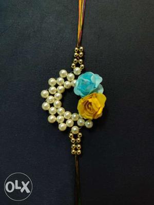 Exclusive handmade designer Rakhi pearls and roses