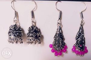 Fresh Pairs Of Silver-colored Dangling Earrings on wholesale
