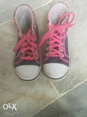 Pair Of Pink Converse All Star High-top Sneakers