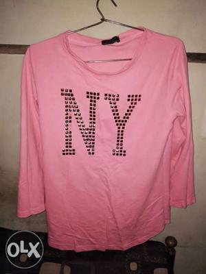 Pink NY Crew-neck Sweatshirt
