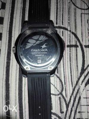 Round Black Digital Watch With Black Strap