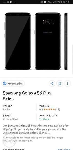 Samsung S8 Plus black colour 64GB