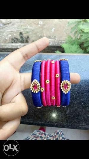 Silk thread bangles. Different colors available.