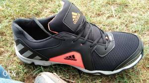 Unpaired Black Adidas Running Shoes
