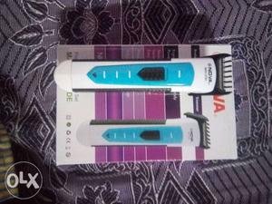 White, Black, And Blue Nova Hair Trimmer With Box