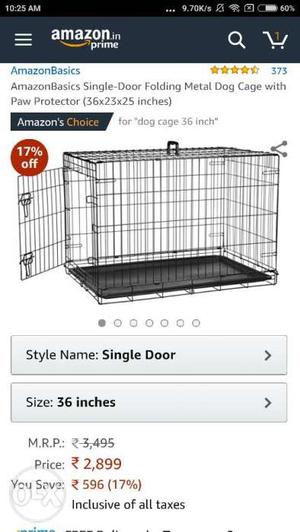 Black Amazon Basics Single-door Folding Metal Dog Crate