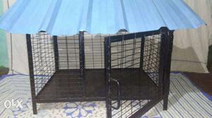 Black metal dog cage 3- feet length 2feet breath 2.5feet