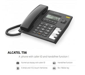 Buy Online Alcatel T-56 Black Corded Landline Phone Delhi