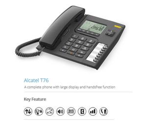 Buy Online Alcatel T-76 Black Corded Landline Phone Delhi