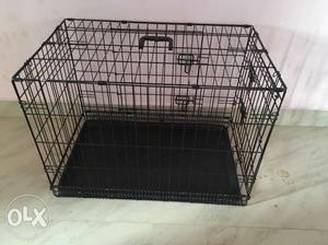 Dog cage 32inch with removable tray double door,