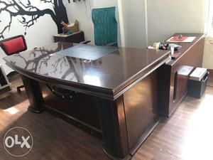 Elegant Brown Executive Office Table Set
