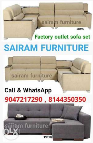 Factory outlet corner sofa set with colourful