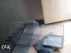 Gray Steel Pet Cage (two)