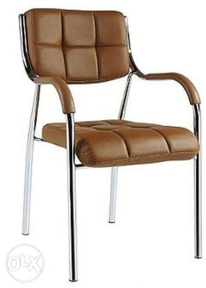 Imported Brown Coloured Visitor Chair With Side Handle Offer