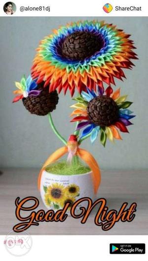 Multicolored Flowers With Text Overlay