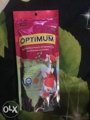 Optimum fish food 100 gm available for sale at Rs